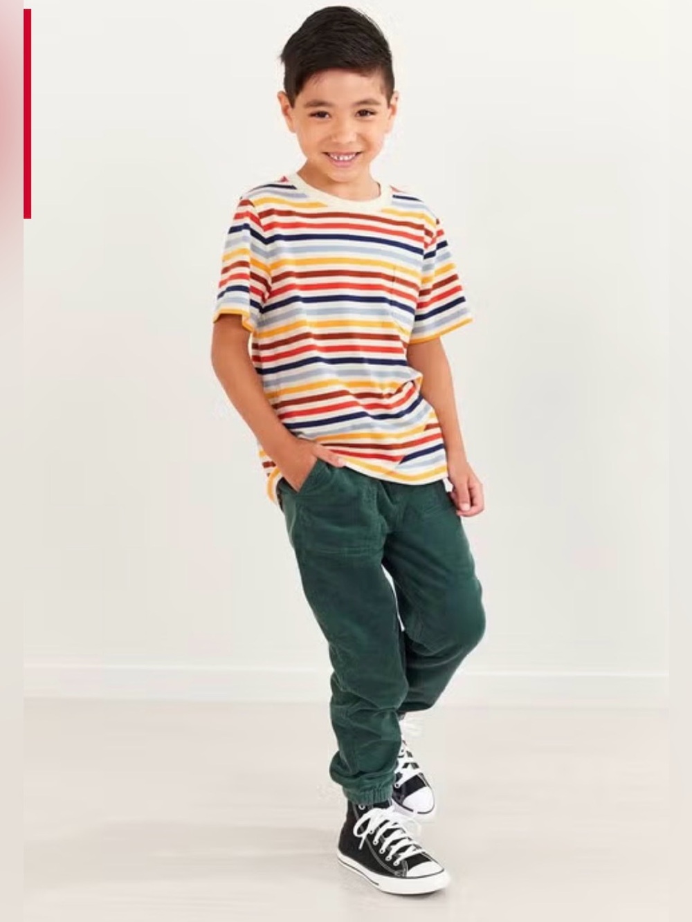 Hanna Andersson Boys Dark Green Corduroy Joggers